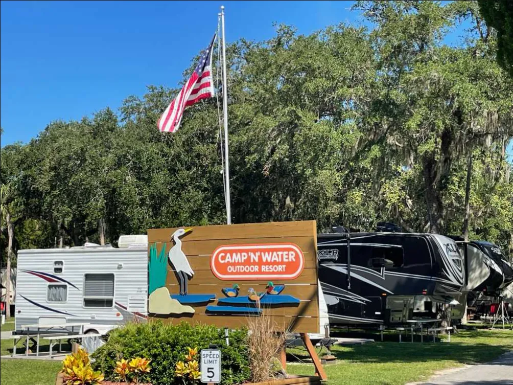Camp N' Water entrance sign