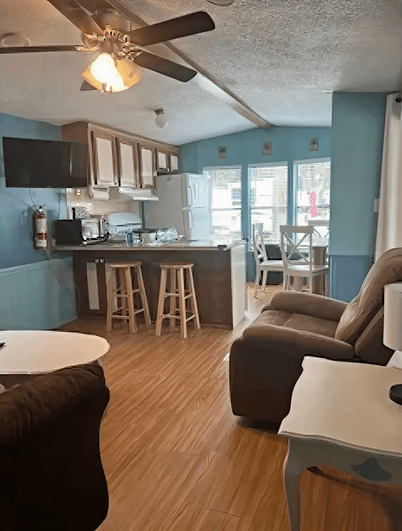 Cozy kitchen and living area