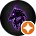 Purple horse icon and glowing star symbol
